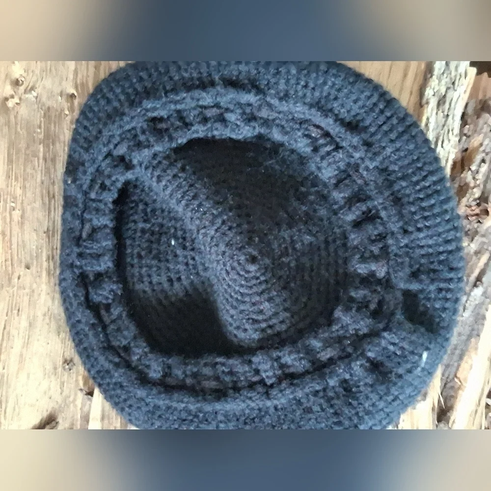 Black Crochet Beret